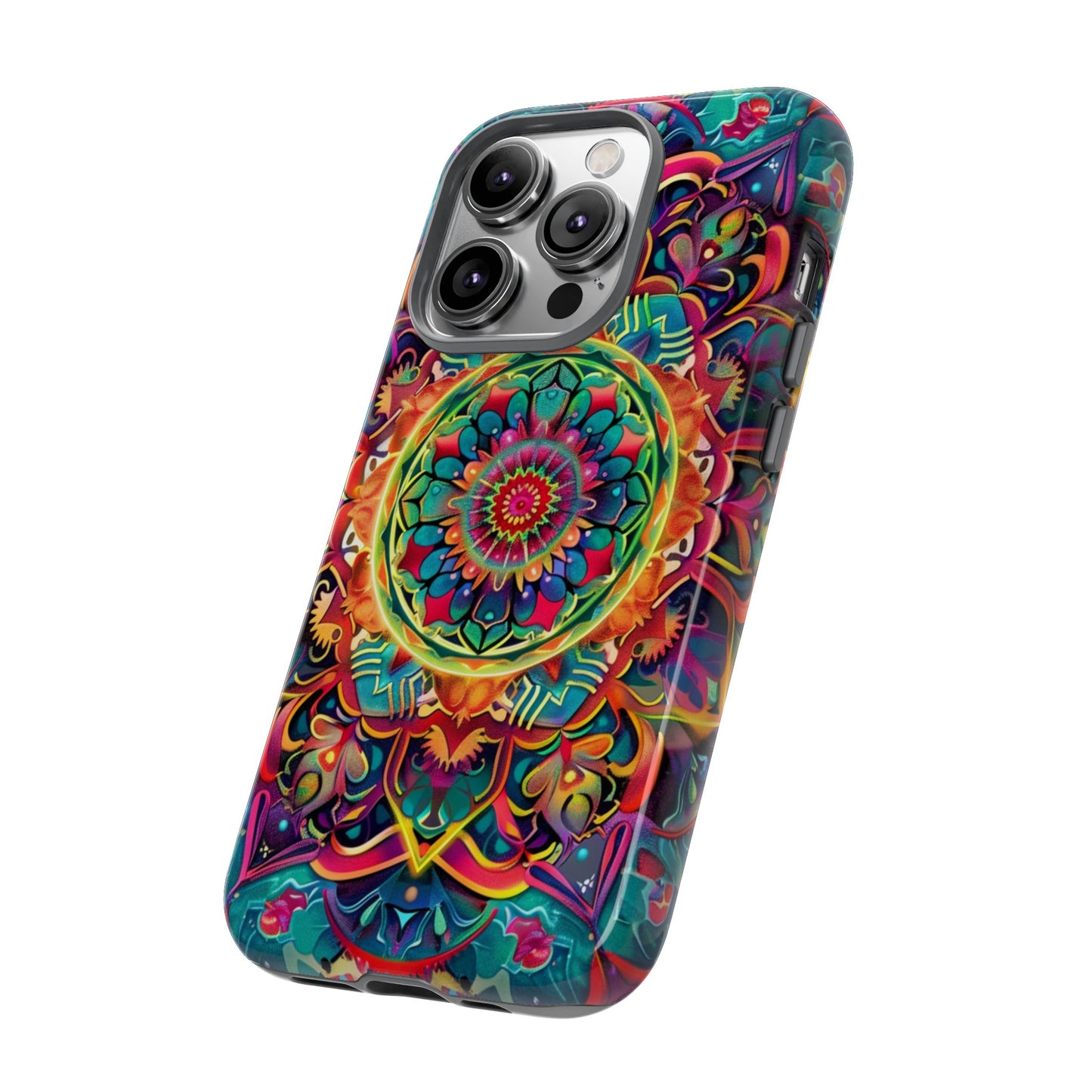 Cosmic Stained Glass Mandala Phone Case