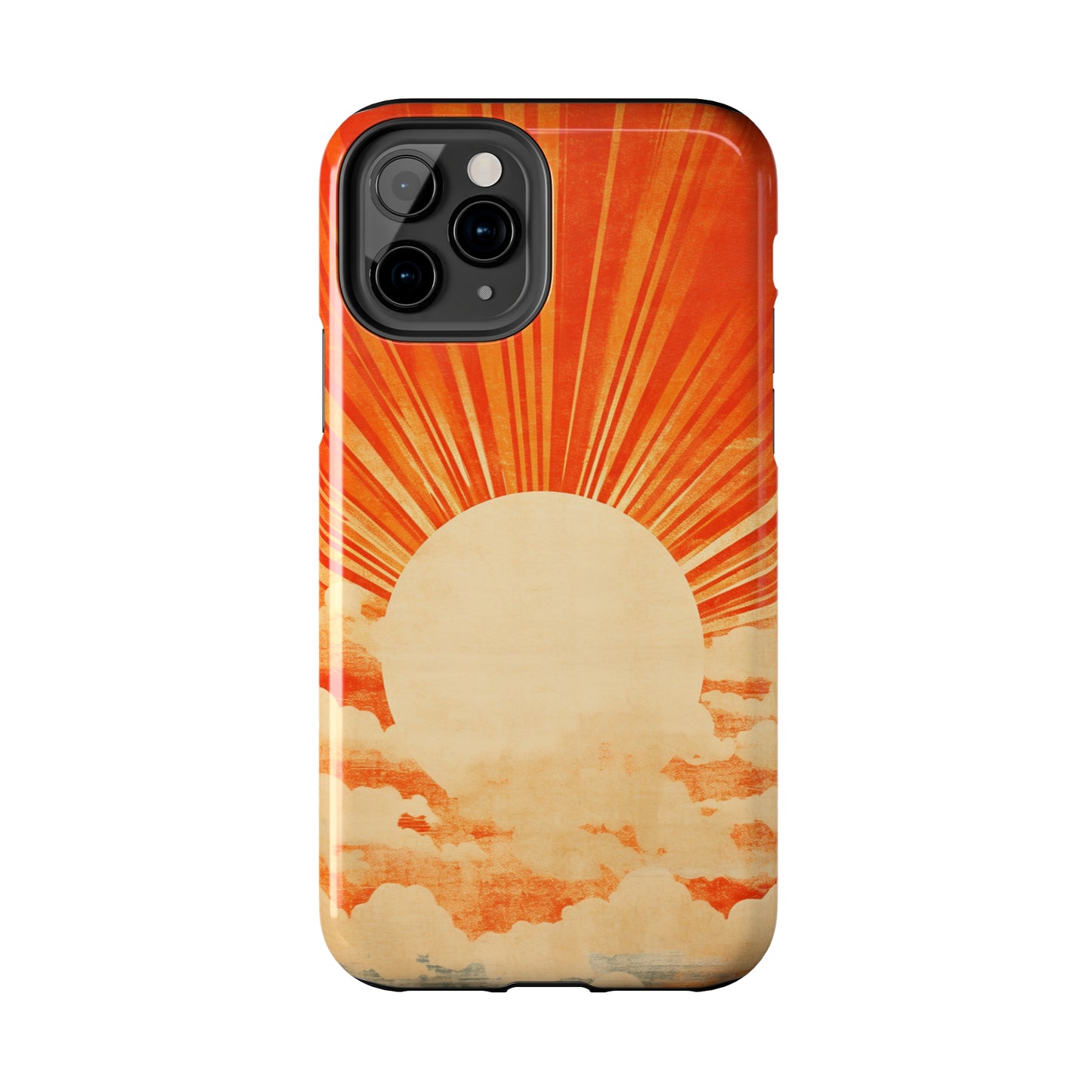 Retro Abstract Sunburst iPhone Case | Embrace the Nostalgic Charm of Artistic Rays