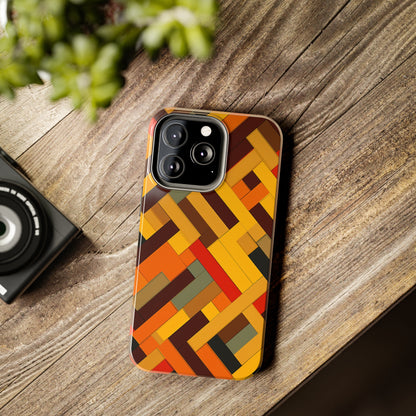 iPhone Tough Case: Intricate & Durable - The Weave Geometric Art Pattern