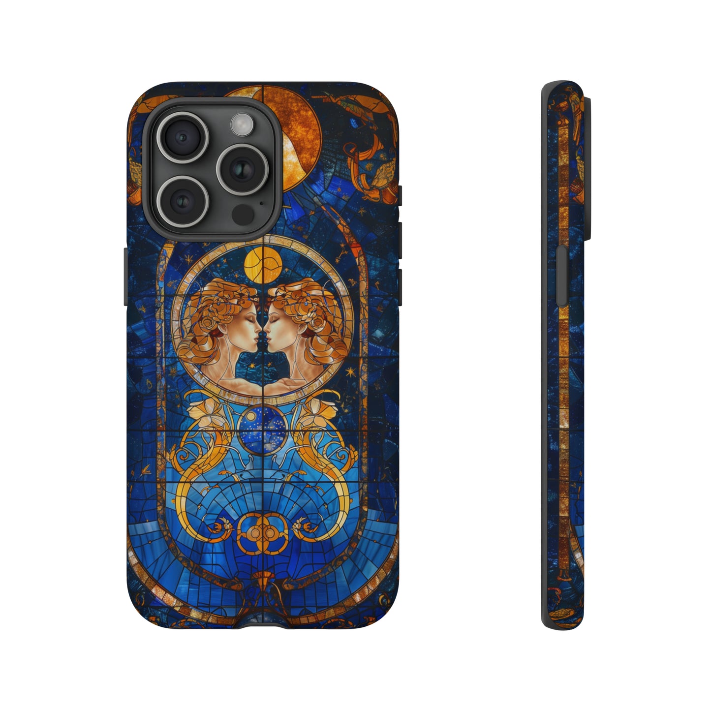 Gemini Astrology Stained Glass Phone Case