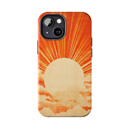 Retro Abstract Sunburst iPhone Case | Embrace the Nostalgic Charm of Artistic Rays