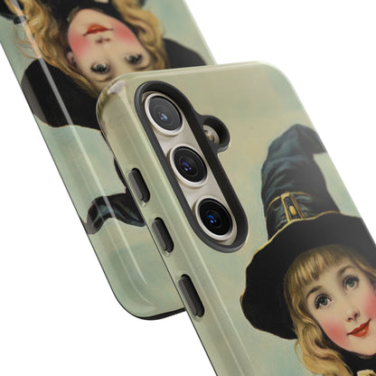 Vintage Halloween Card Witch and Jack-o'-lantern Phone Cover