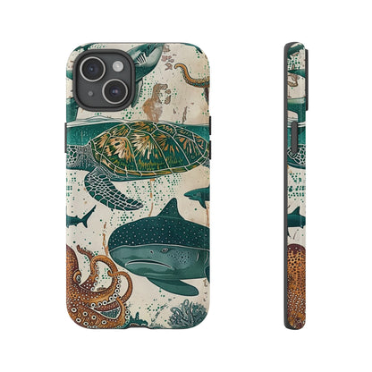 Undersea World Shark, Turtle, Manta Ray Phone Case