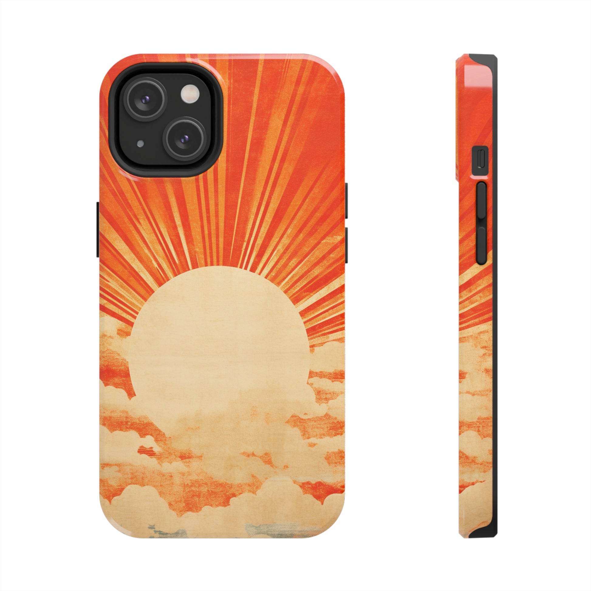 Colorful Retro Sunburst Design iPhone Protective Case