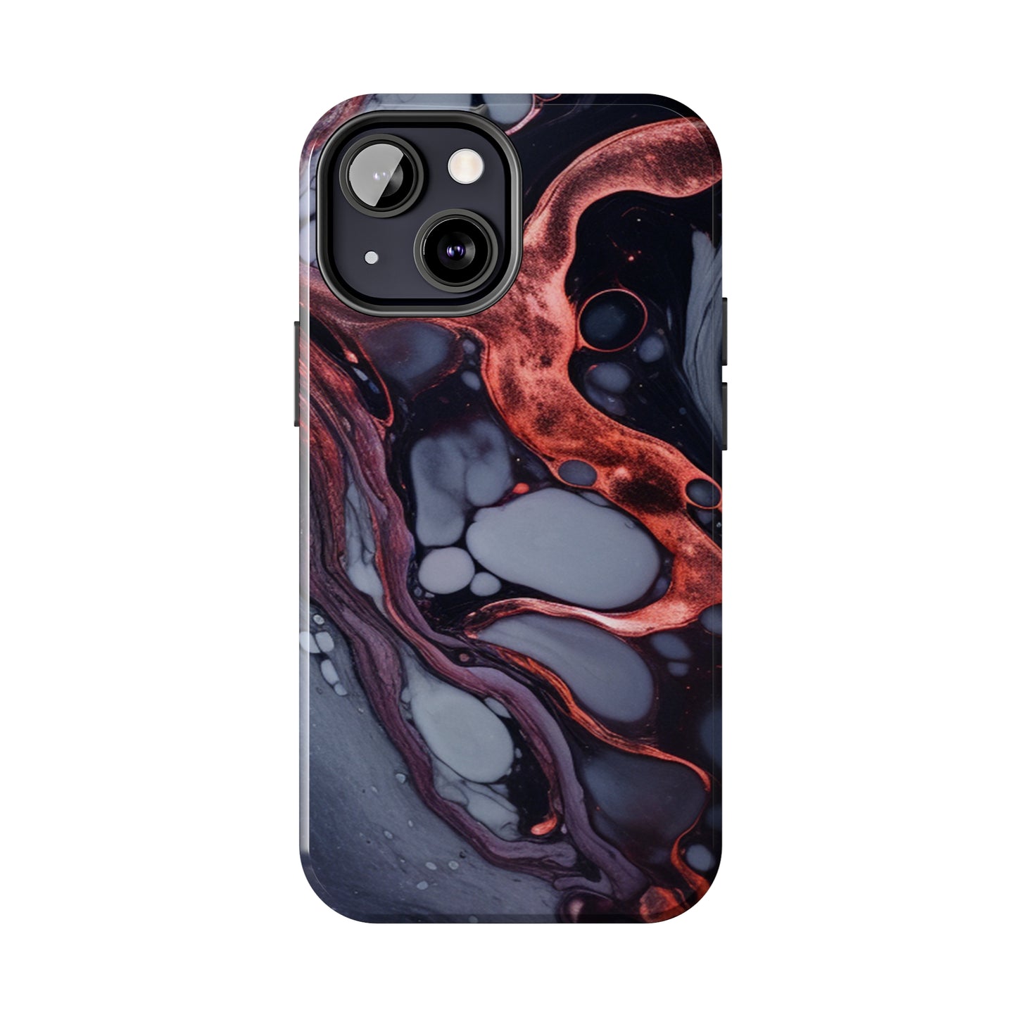 Marbled Dark Lava Flow Phone Case | Embrace the Vibrant Magma Vibes