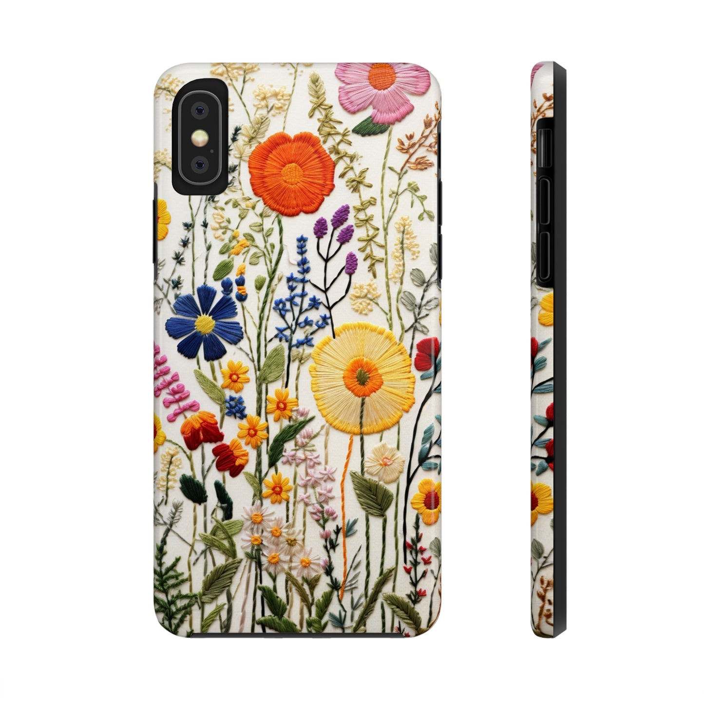 Floral Embroidery iPhone Case