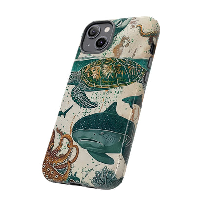 Undersea World Shark, Turtle, Manta Ray Phone Case