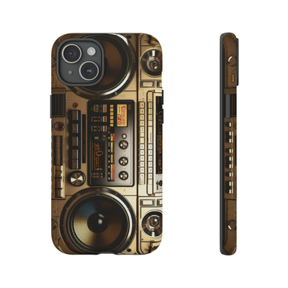 Urban Beats: Boombox Hip Hop Music Pixel Phone Case | Retro Rhythms for iPhone 15 Models