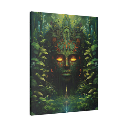 Psychedelic Art Nature Amazon Jungle Goddess Portrait | Stretched Canvas Print