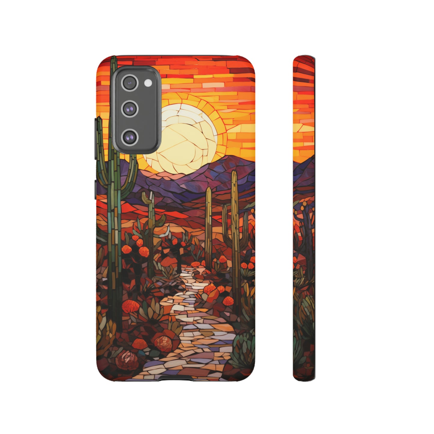 Desert Sunset Cactus Mosaic Tile