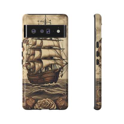 Vintage Tattoo Style Pirate Ship Phone Case