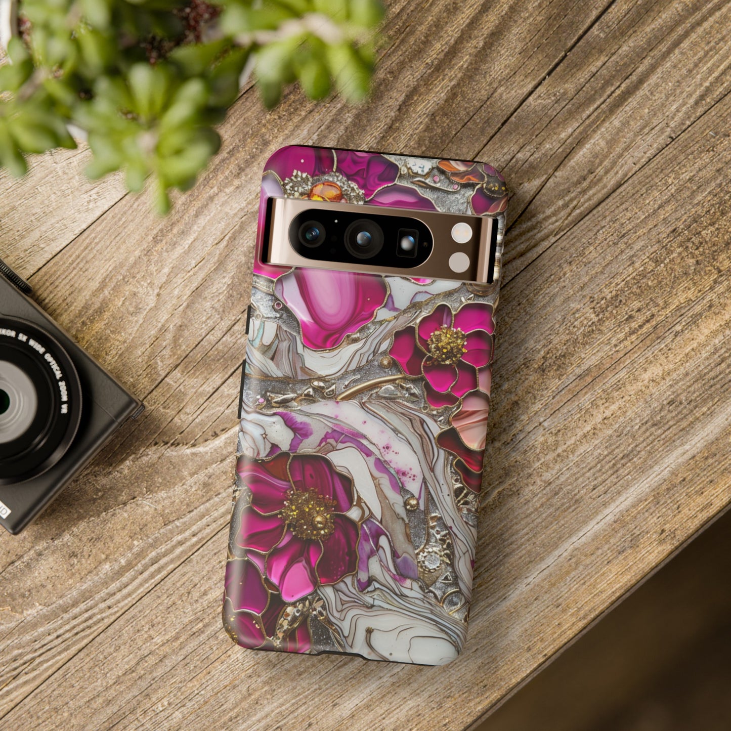 Stained Glass Magenta Floral Paisley Explosion Phone Case