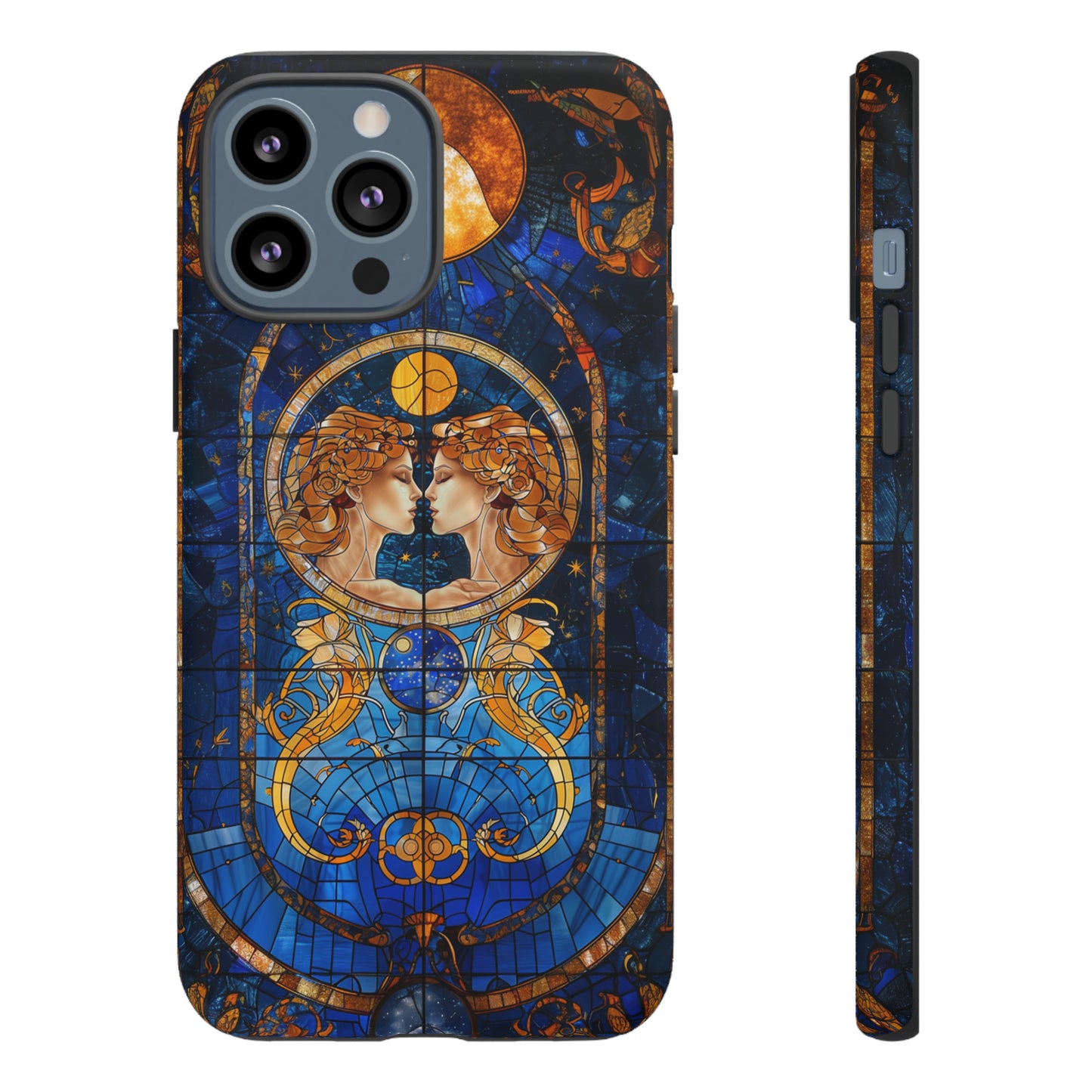 Gemini Astrology Stained Glass Phone Case