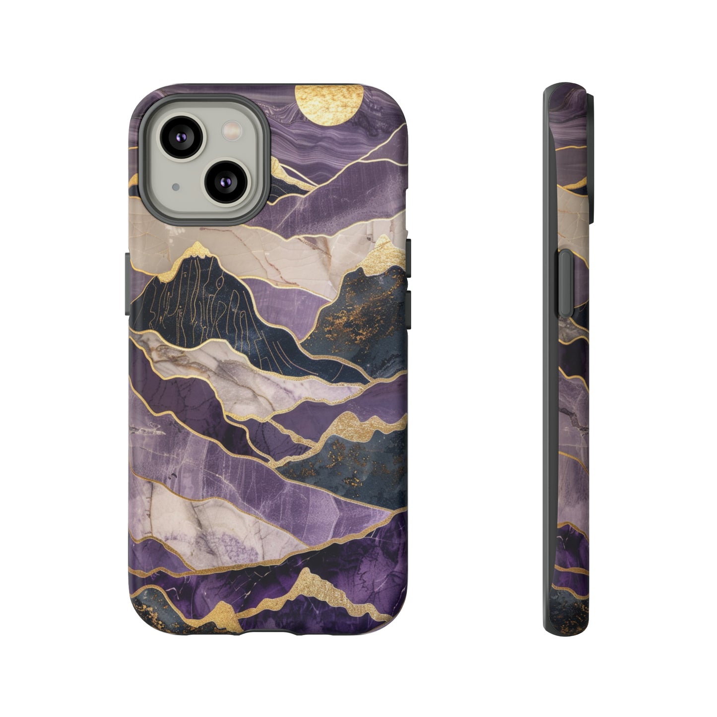 Abstract Purple Gold Mountain Phone Case