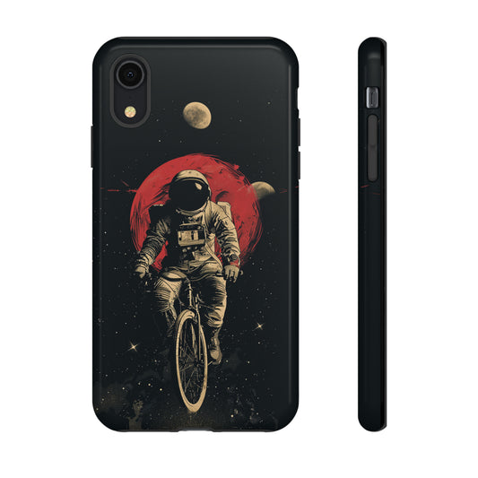 Astronaut Riding a Bike in Space Phone Case for iPhone 15