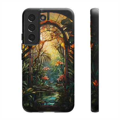 Stained Glass Phone Case Floral Aesthetic Art Nouveau Style