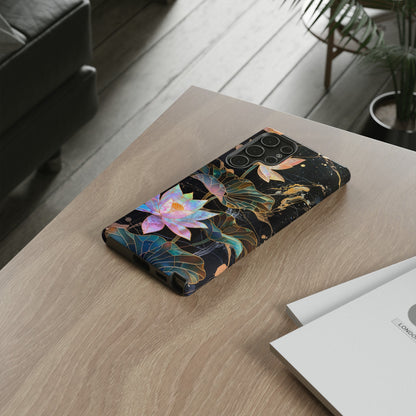 Zen Stained Glass Lotus Floral Design Phone Case