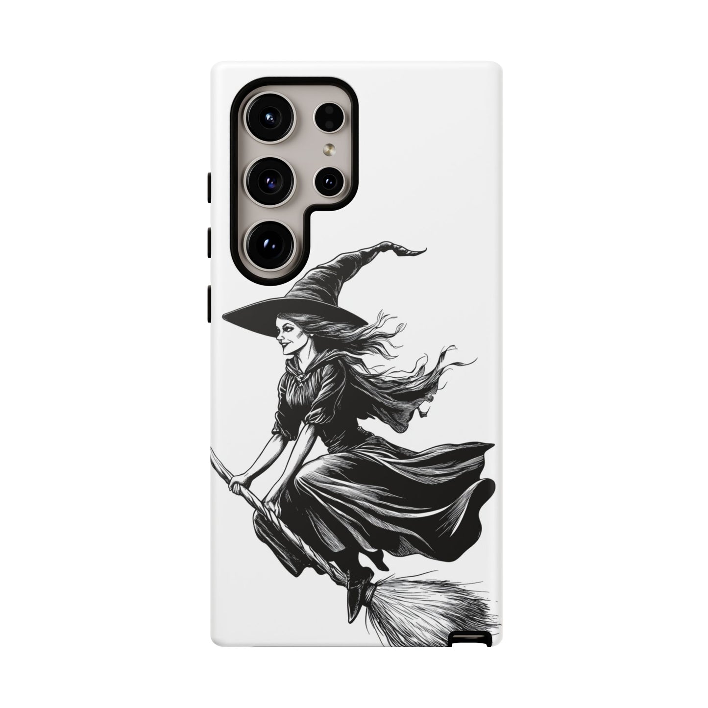 Vintage Halloween Witch on a Broom Spooky Phone Cover