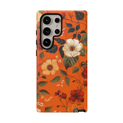 Orange Floral Phone Tough Case