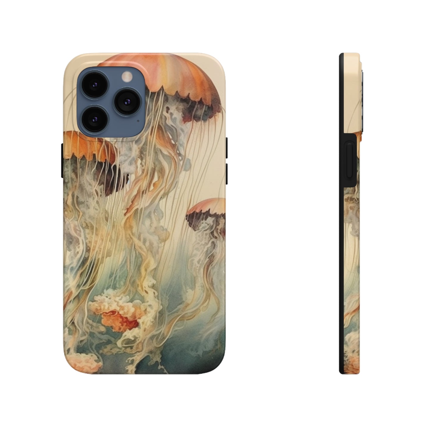 Floating Jellyfish iPhone Tough Case | Dive into an Ethereal Underwater World with Reliable Protection