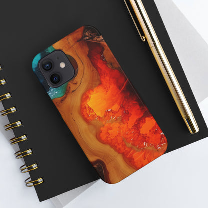 Faux Wood and Colorful Epoxy iPhone Case | Embrace the Beauty of Nature and Vibrant Artistry