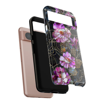 Magenta Color Floral Stained Glass Phone Case