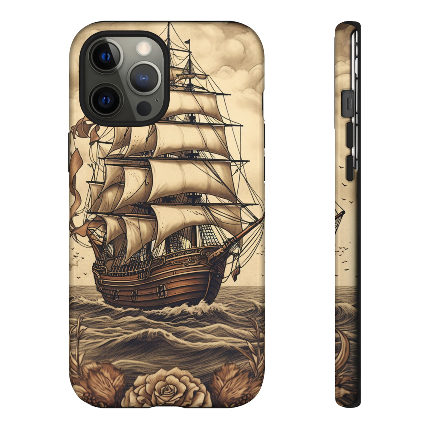 Vintage Tattoo Style Pirate Ship Phone Case