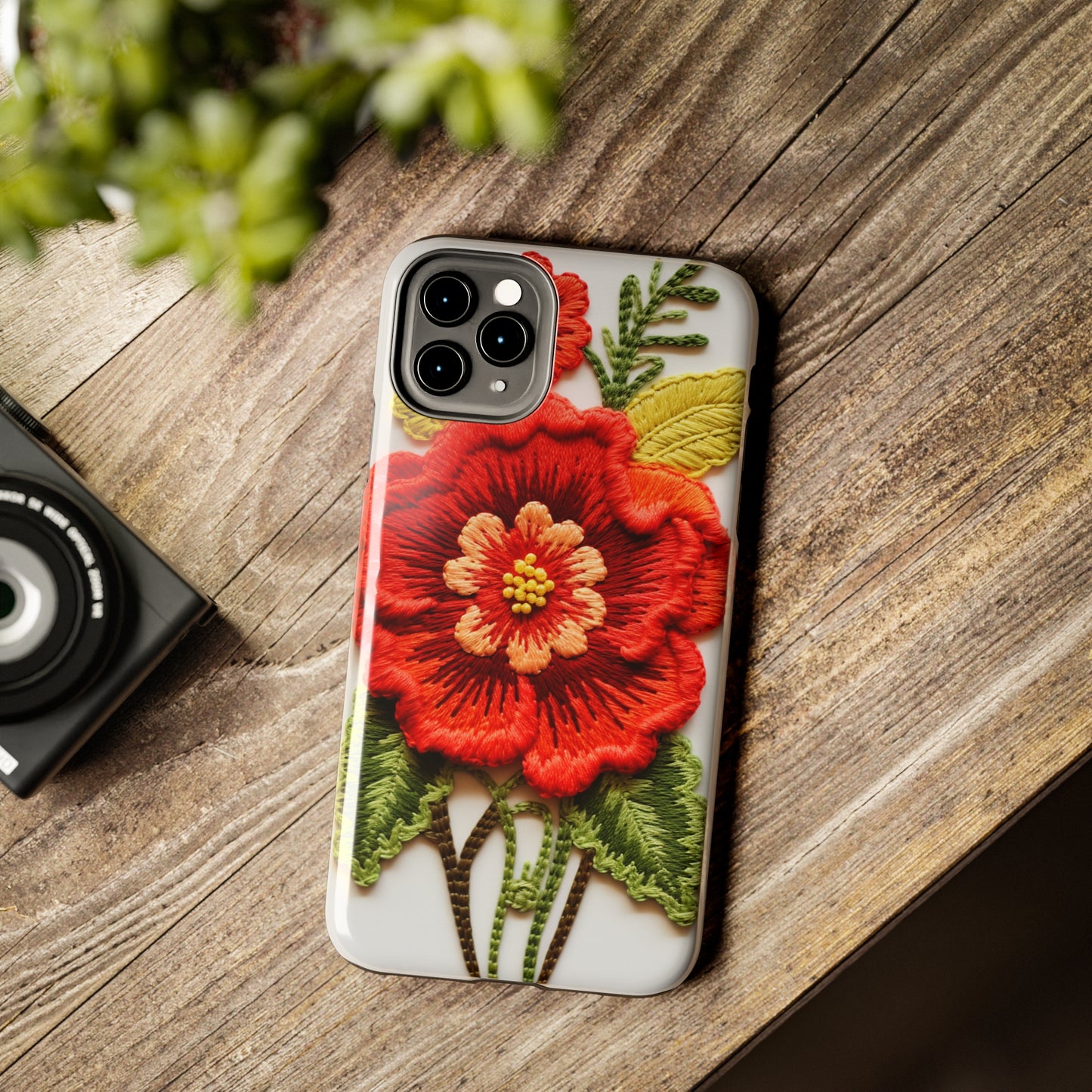 Floral Embroidery iPhone Case