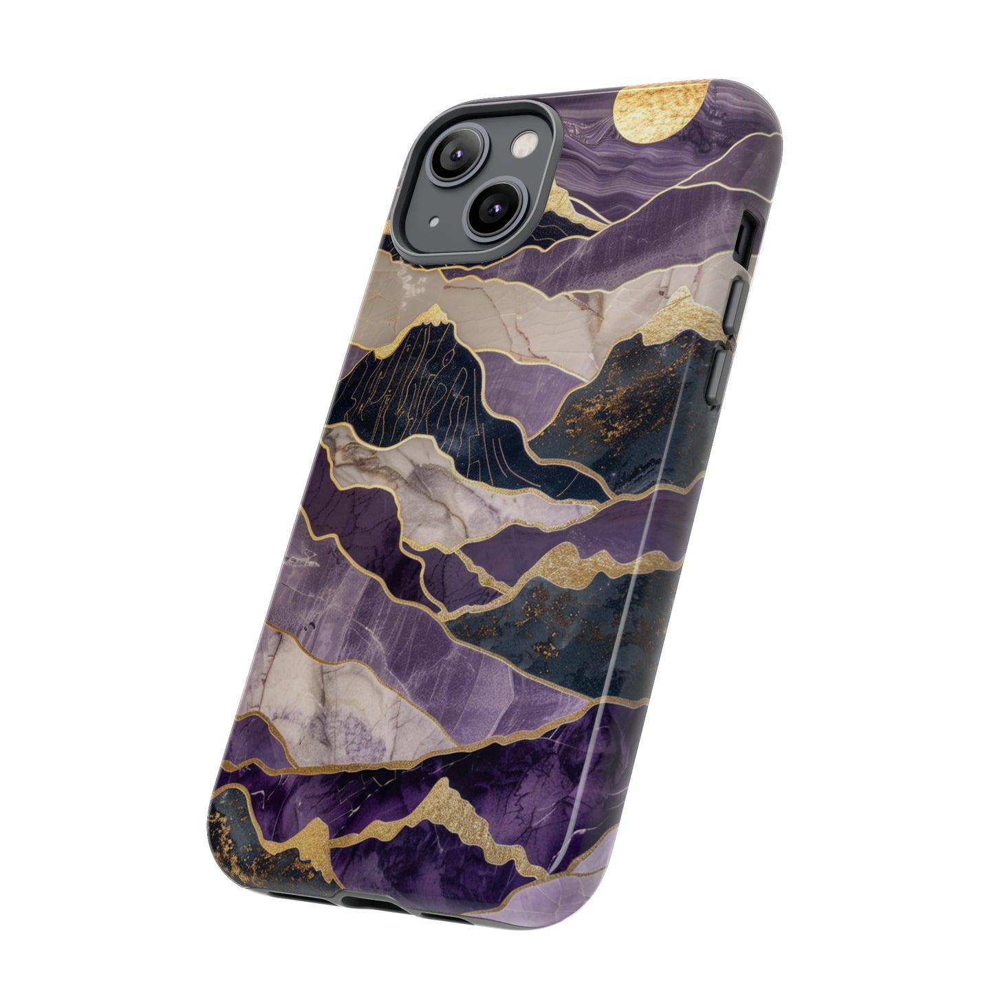 Abstract Purple Gold Mountain Phone Case