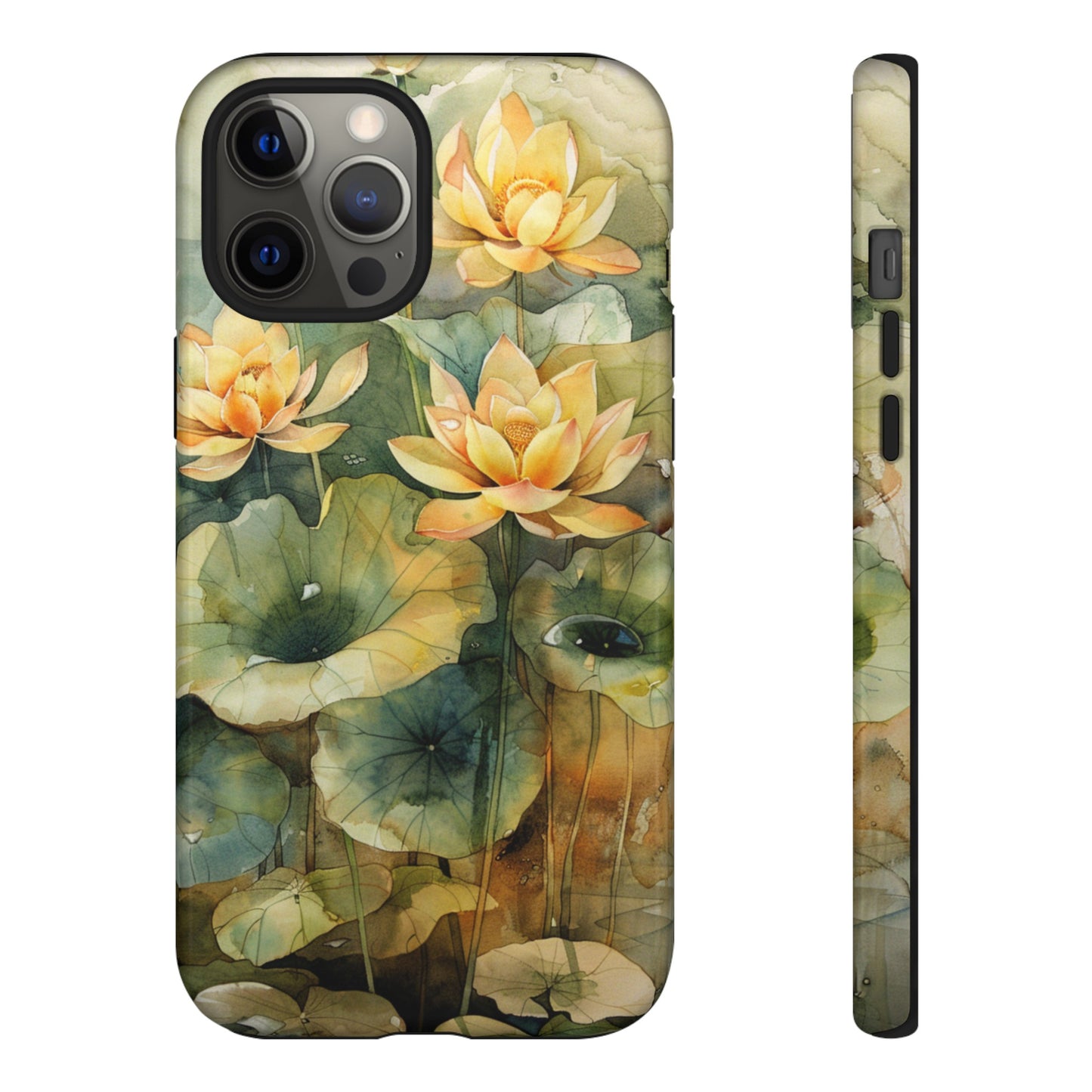 Zen Lotus Watercolor Painting iPhone 15 Case