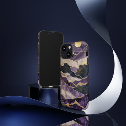 Abstract Purple Gold Mountain Phone Case