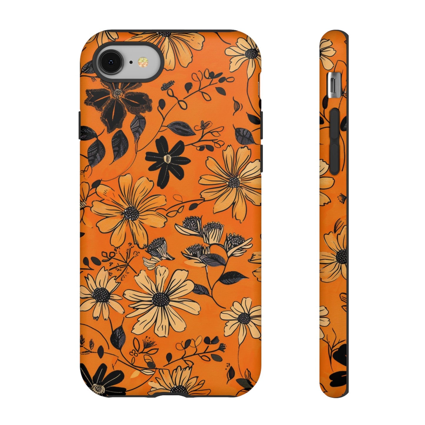 Orange Floral Phone Case Cute Summer Flower Aesthetic