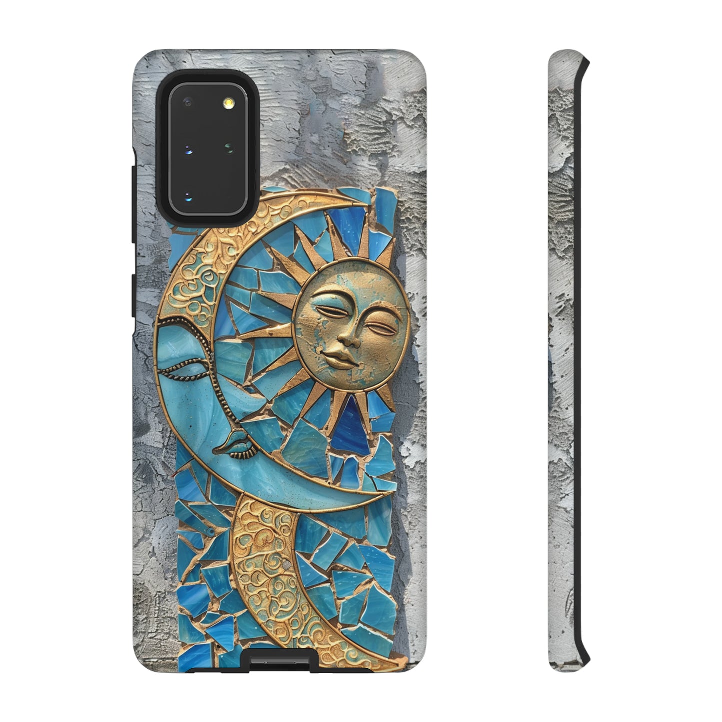 Boho Sun and Moon Mosaic Tile Stained Glass Phone Case