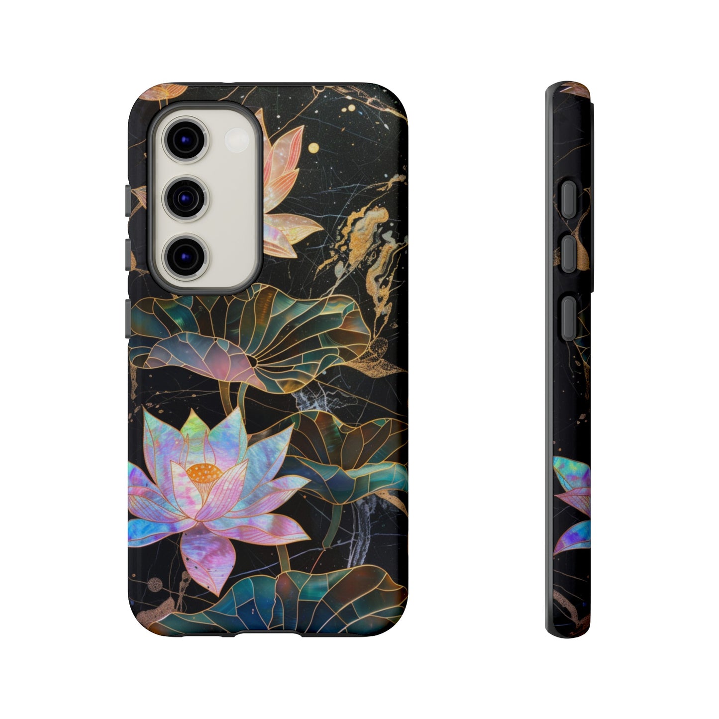 Zen Stained Glass Lotus Floral Design Phone Case