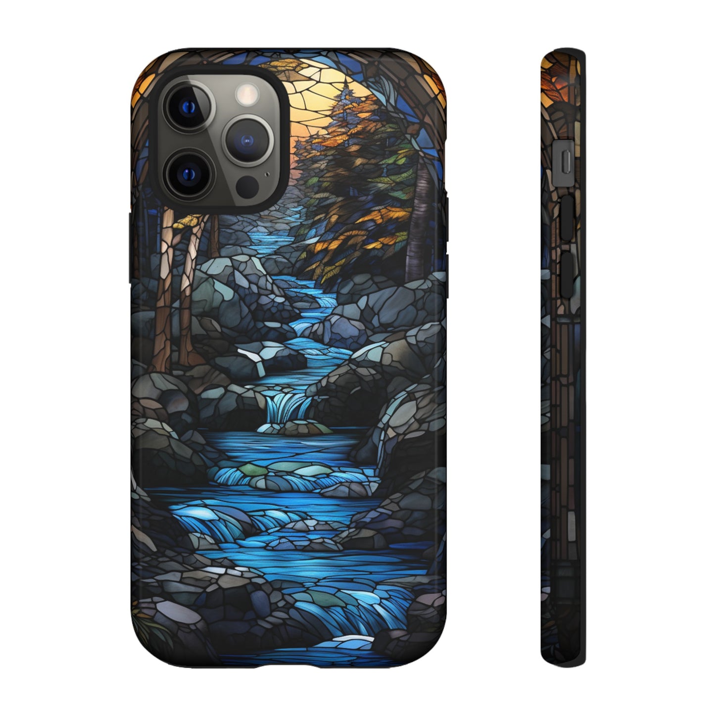 Stained Glass Stone Bridge and River Art Phone Case