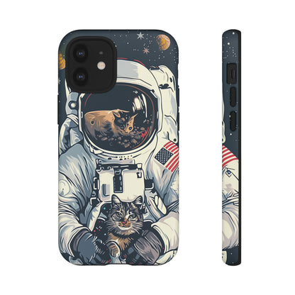 The Astronaut and the Cosmic Cat Phone Case