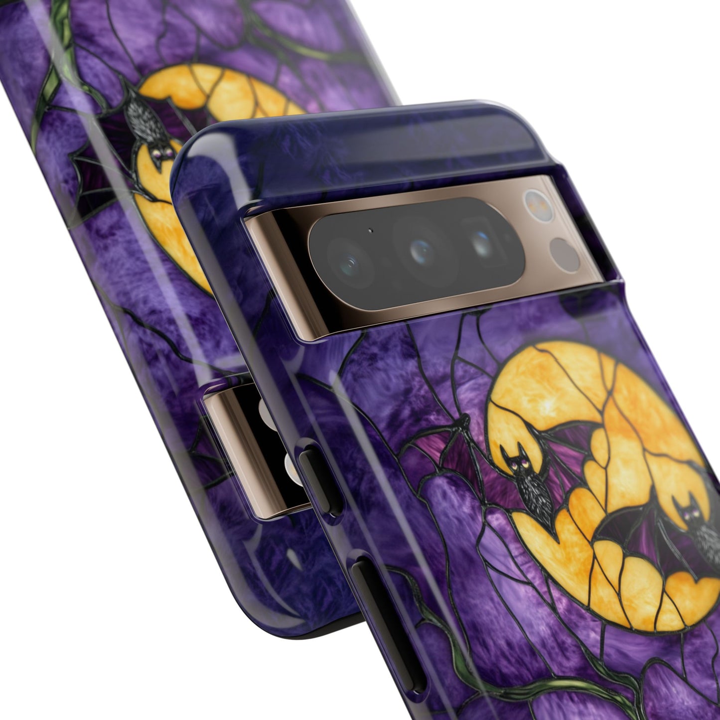 Full Moon Stained Glass Style Halloween Bats Phone Case