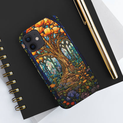 Tree of Life Stained Glass Style iPhone Tough Case | Embrace Nature's Harmony with Durable Elegance