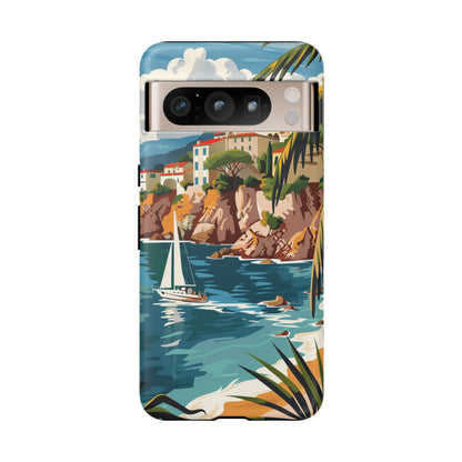 Midcentury French Riviera Sailboat Painting Phone Case