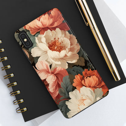 Vintage Floral Aesthetic Phone Tough Case Antique Print for iPhone 14 11 Pro 12 13 XR XS X 7+ 8 Boho Nature Flowers Cottage Core