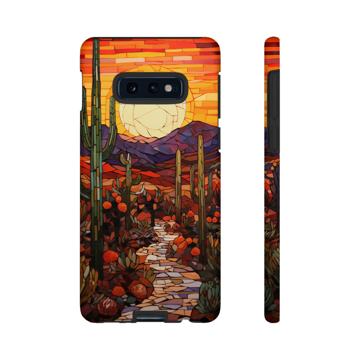 Desert Sunset Cactus Mosaic Tile