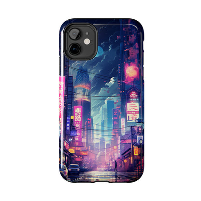 Synthwave Japanese Cyberpunk Night City iPhone Case