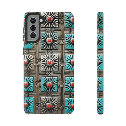 Vintage Navajo Native American Turquoise Concho Phone Case for iPhone 15, 14, 13, 12, 11 Pro Max, 14 Plus, iPhone XS Max, iPhone XR, iPhone 7, 8, 14, 15 Plus, SE