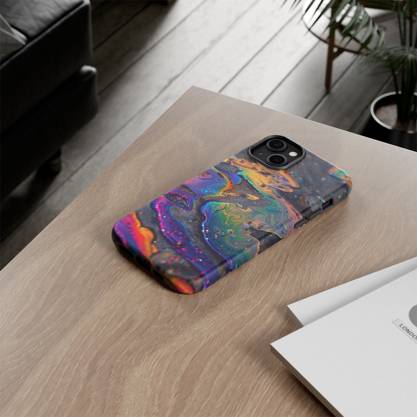 Opalescent Marbled Holographic Print Phone Case