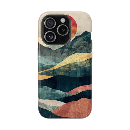 Retro iPhone Case Mountain Sunset MagSafe Phone Case