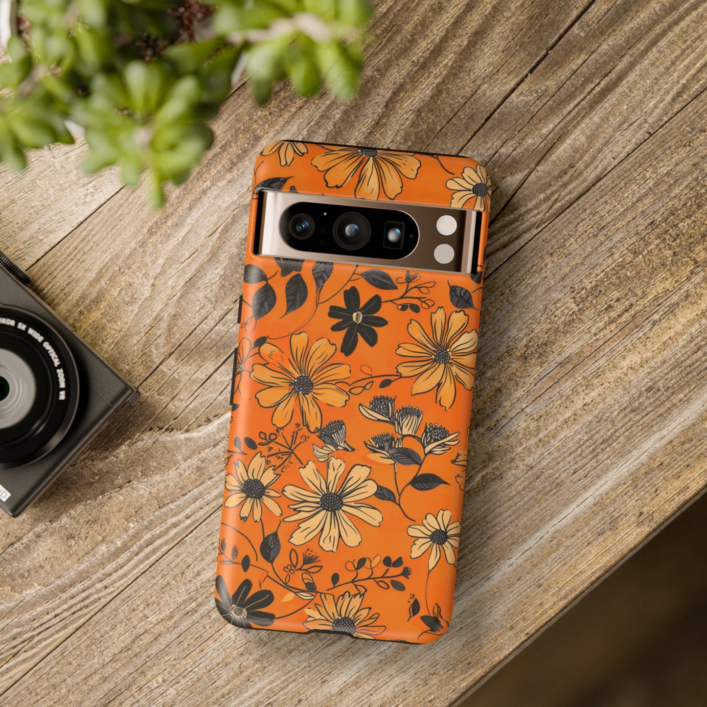 Orange Floral Phone Case Cute Summer Flower Aesthetic