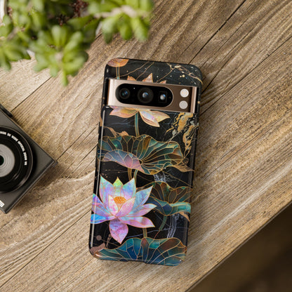 Zen Stained Glass Lotus Floral Design Phone Case