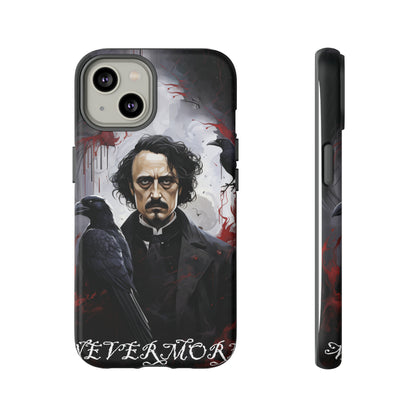 Nevermore Edgar Allen Poe, gothic Raven, Retro Samsung Galaxy Phone iPhone 15, 14 Plus 13 12 7 8 Se Horror Dark Academia Style goth Vibe