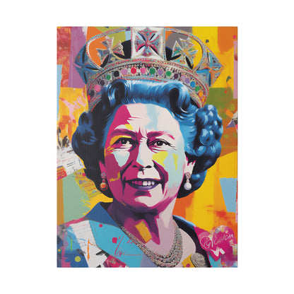 Queen Elizabeth II Pop Art Abstract Print | Stretched Canvas Print