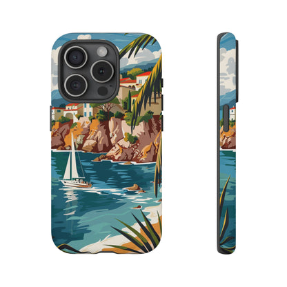 Midcentury French Riviera Sailboat Painting Phone Case